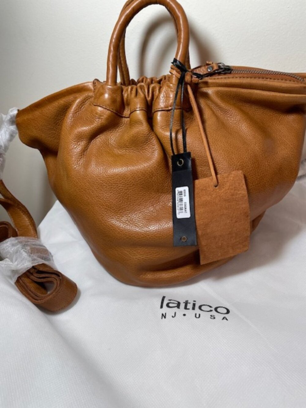 Latico Leather Ramble Tote Crossbody Bag NEW in Cognac